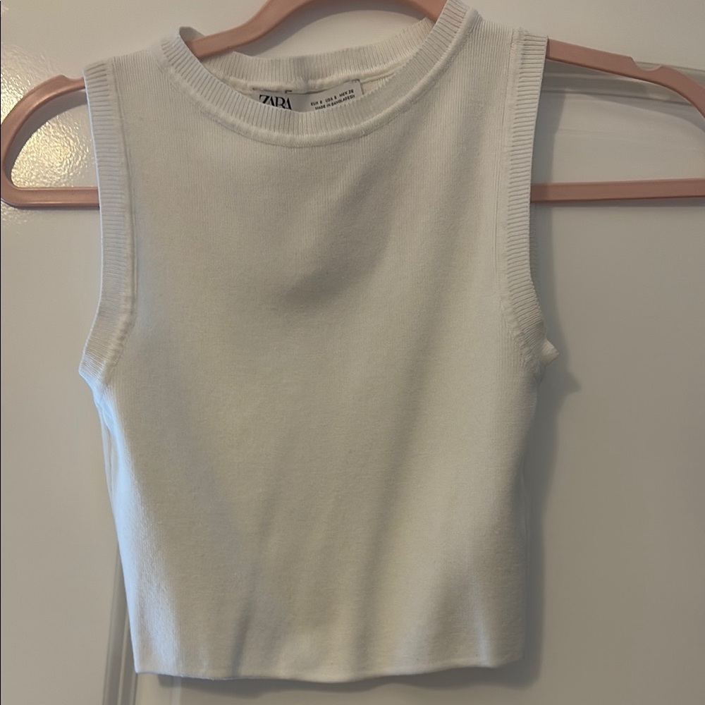Zara White Crop Top